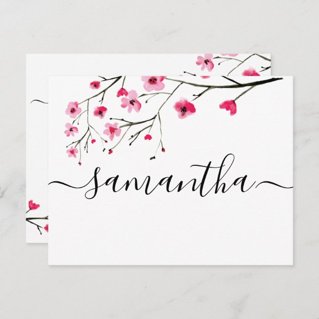 Will you be my bridesmaid Cherry blossom wedding Invitation (Front/Back)