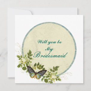 Will You Be My Bridesmaid Colourful Floral Pattern Invitation