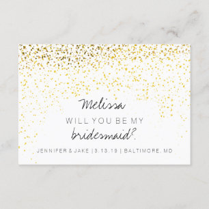 Will You Be My Bridesmaid - Confetti Fab Gold Invitation