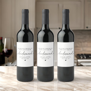 Will You Be My Bridesmaid? Custom Wine Label