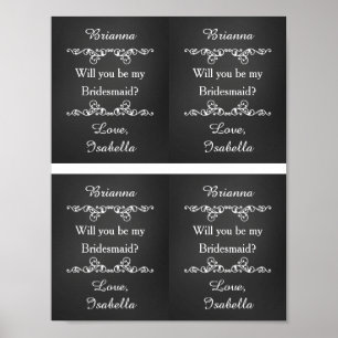 Will You Be My Bridesmaid Custom Wine Labels Poster