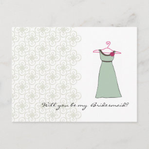 Will you be my Bridesmaid? Customisable Invitation Postcard