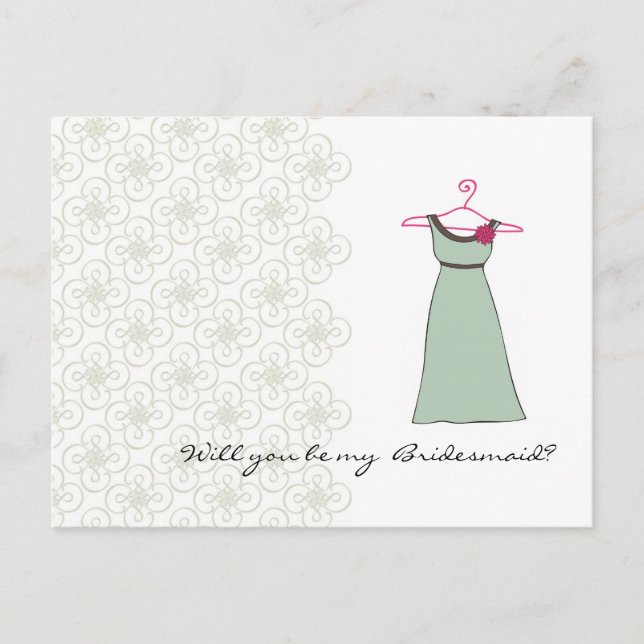 Will you be my Bridesmaid? Customisable Invitation Postcard (Front)