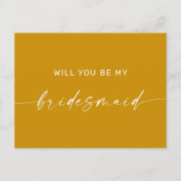 Will You Be My Bridesmaid | Deep Mustard Yellow