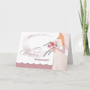 Will you be my Bridesmaid? Dusty Rose Floral Invitation