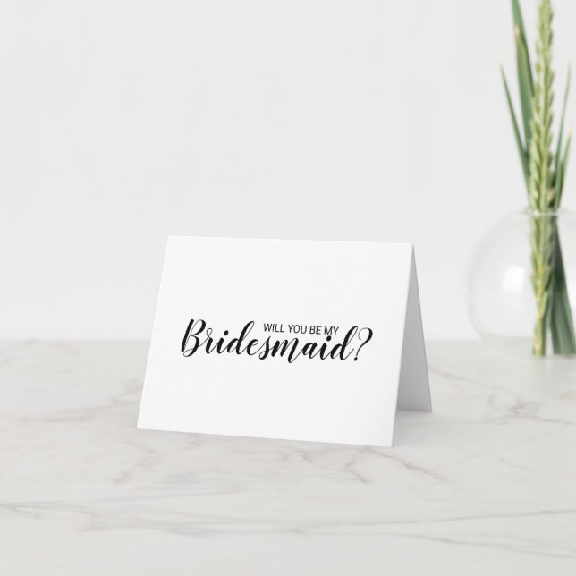 Will You Be My Bridesmaid? Elegant Proposal Card (Front)