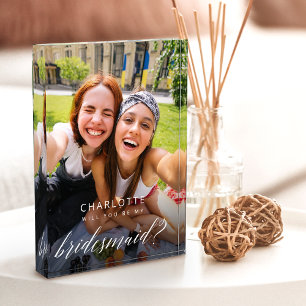 Will You Be My Bridesmaid? Elegant Proposal  Photo Block