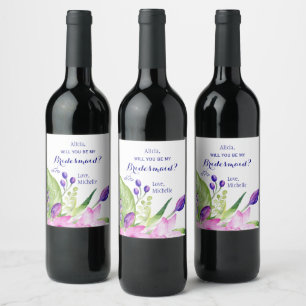 Will you be my bridesmaid elegant proposal wine label