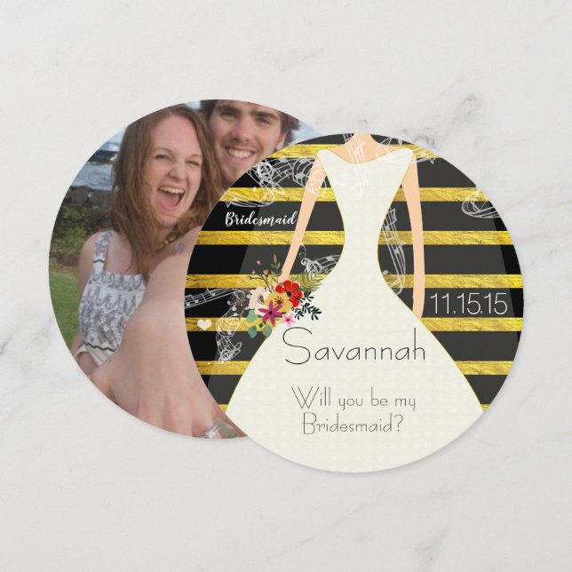 Will You Be My Bridesmaid Engagement photo on back Invitation (Front/Back)