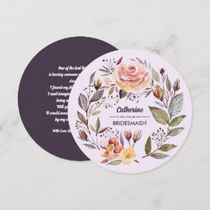 Will you be my Bridesmaid? Fall Flower Wreath Invitation