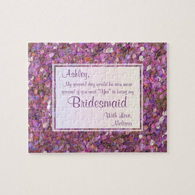 Will You Be My Bridesmaid? Festive Confetti Jigsaw Puzzle (Horizontal)