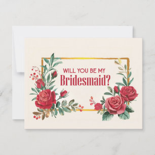 Will You be my Bridesmaid Flat Greeting Card