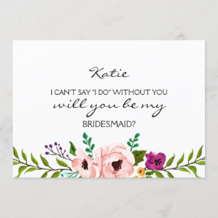 Will You Be My Bridesmaid Floral Card
