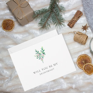 Will You Be My Bridesmaid? Floral Flat Card