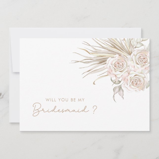 Will You Be My Bridesmaid Floral Invitation (Front)