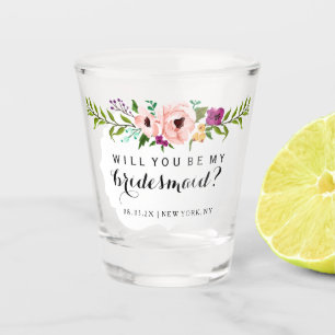 WIll You Be My Bridesmaid - Flower Crown Shot Glass