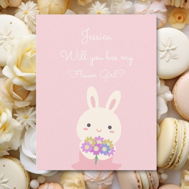Will You Be My Bridesmaid Flower Girl Pink Wedding Invitation (Creator Uploaded)
