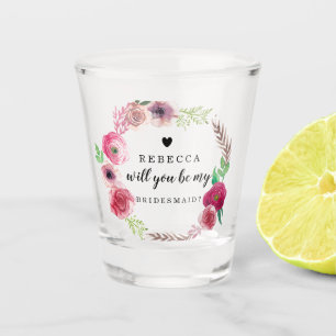 Will You Be My Bridesmaid - Flowers Shot Glass