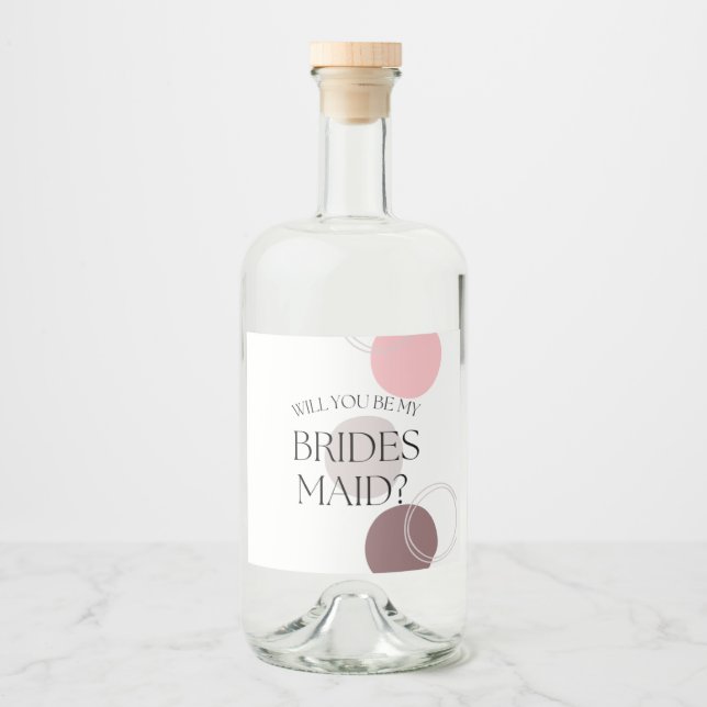 Will You Be My Bridesmaid Gin Liqour Liquor Bottle Label (Front)