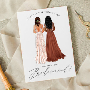 Will You Be My Bridesmaid? Girls in Gowns Invitation