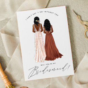 Will You Be My Bridesmaid? Girls in Gowns Invitation