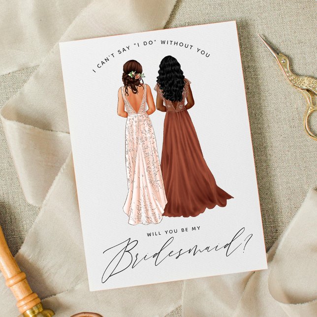Will You Be My Bridesmaid? Girls in Gowns Invitation (Creator Uploaded)