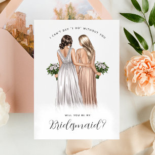 Will You Be My Bridesmaid? Girls in Gowns V2 Invit Invitation
