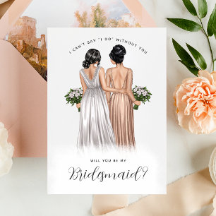 Will You Be My Bridesmaid? Girls in Gowns V2 Invit Invitation