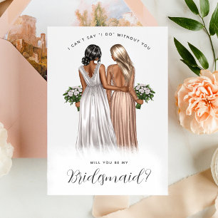 Will You Be My Bridesmaid? Girls in Gowns V2 Invit Invitation