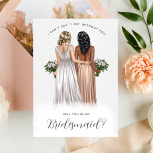 Will You Be My Bridesmaid? Girls in Gowns V2 Invit Invitation