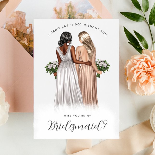 Will You Be My Bridesmaid? Girls in Gowns V2 Invit Invitation (Creator Uploaded)