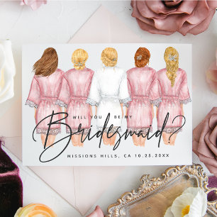 Will You Be My Bridesmaid? Girls in Robes card