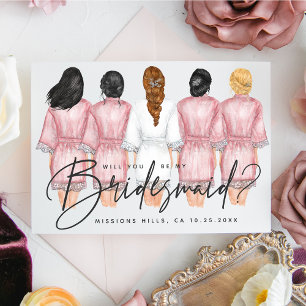Will You Be My Bridesmaid? Girls in Robes card