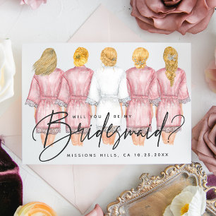 Will You Be My Bridesmaid? Girls in Robes card