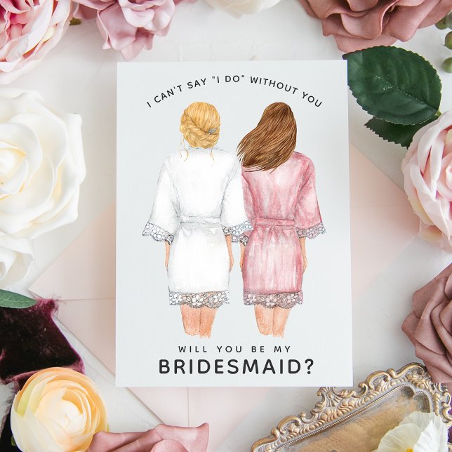 Will You Be My Bridesmaid? Girls in Robes card (Creator Uploaded)