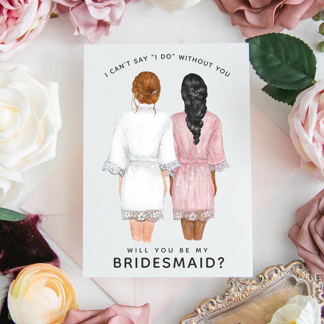 Will You Be My Bridesmaid? Girls in Robes card (Creator Uploaded)