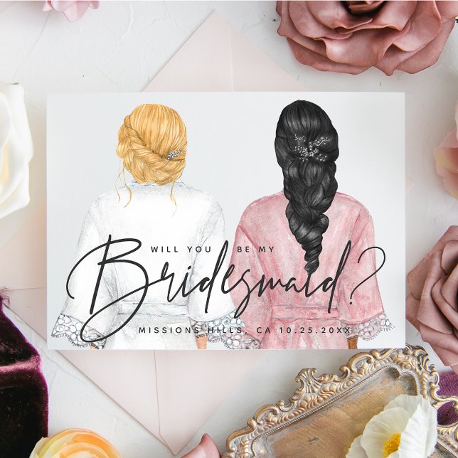 Will You Be My Bridesmaid? Girls in Robes card (Creator Uploaded)