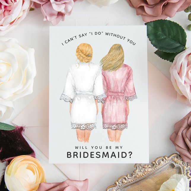 Will You Be My Bridesmaid? Girls in Robes card (Creator Uploaded)