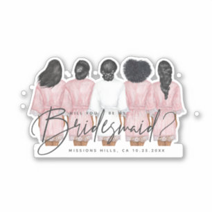 Will You Be My Bridesmaid? Girls in Robes card Rec
