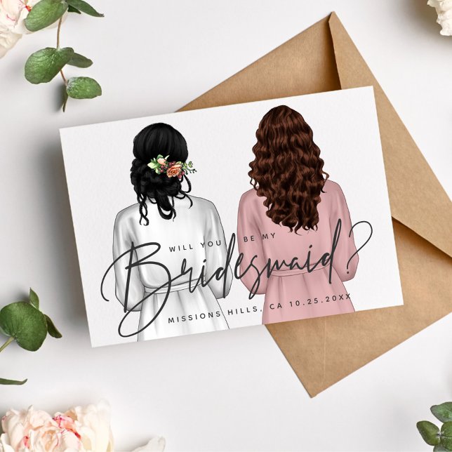 Will You Be My Bridesmaid? Girls in Robes V2 Invit Invitation (Creator Uploaded)