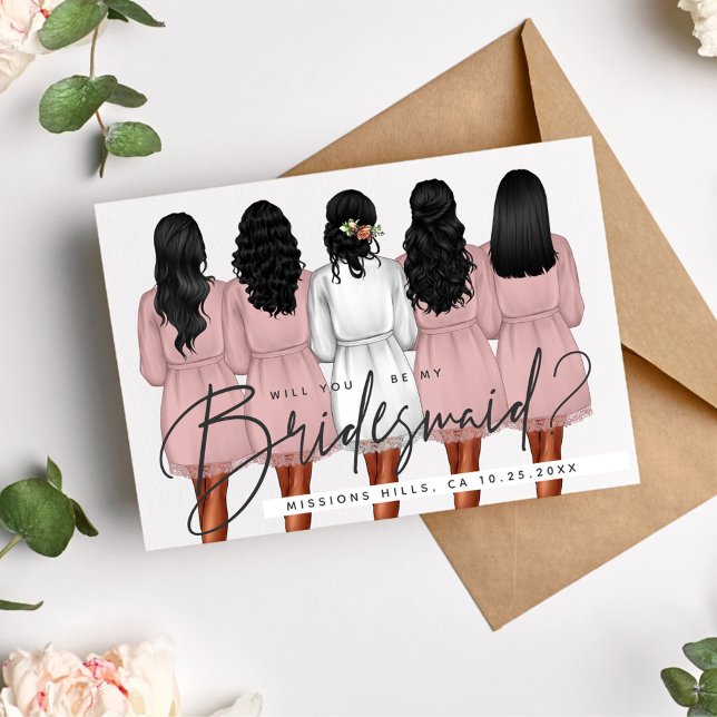 Will You Be My Bridesmaid? Girls in Robes V2 Invit Invitation (Creator Uploaded)