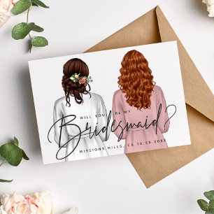 Will You Be My Bridesmaid? Girls in Robes V2 Invit Invitation