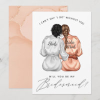 Will You Be My Bridesmaid? Girls In Silk Robes Inv