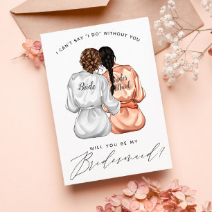 Will You Be My Bridesmaid? Girls In Silk Robes Inv Invitation