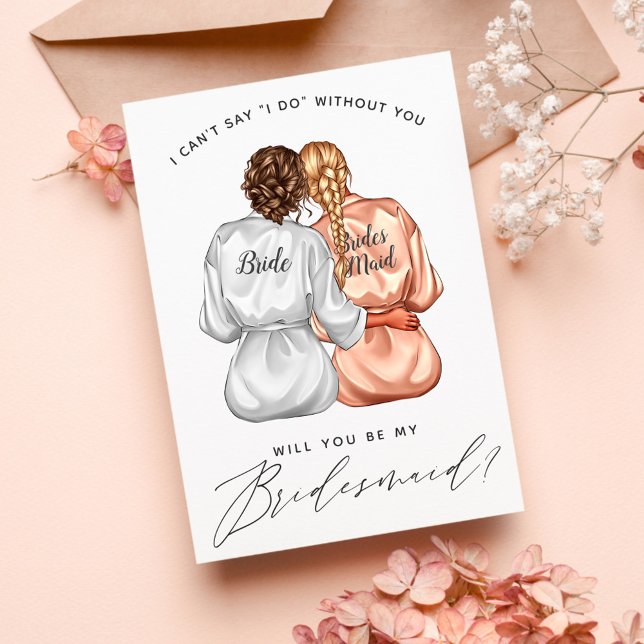 Will You Be My Bridesmaid? Girls In Silk Robes Inv Invitation (Creator Uploaded)