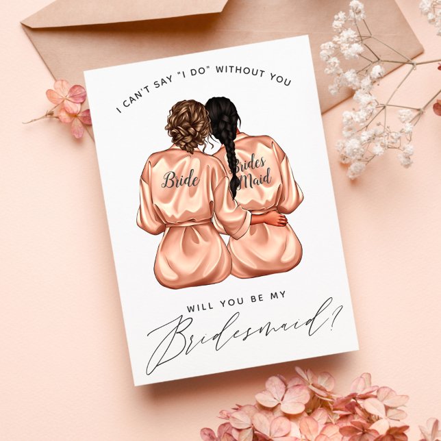 Will You Be My Bridesmaid? Girls In Silk Robes Inv Invitation (Creator Uploaded)