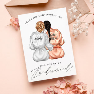 Will You Be My Bridesmaid? Girls In Silk Robes Inv Invitation