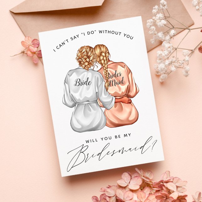 Will You Be My Bridesmaid? Girls In Silk Robes Inv Invitation (Creator Uploaded)