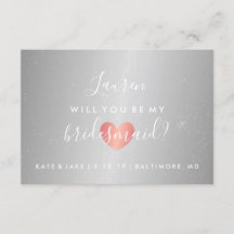Will You Be My Bridesmaid - Glam Heart Silver