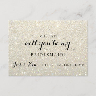 Will You Be My Bridesmaid - Glit Fab -WhiteGold Invitation
